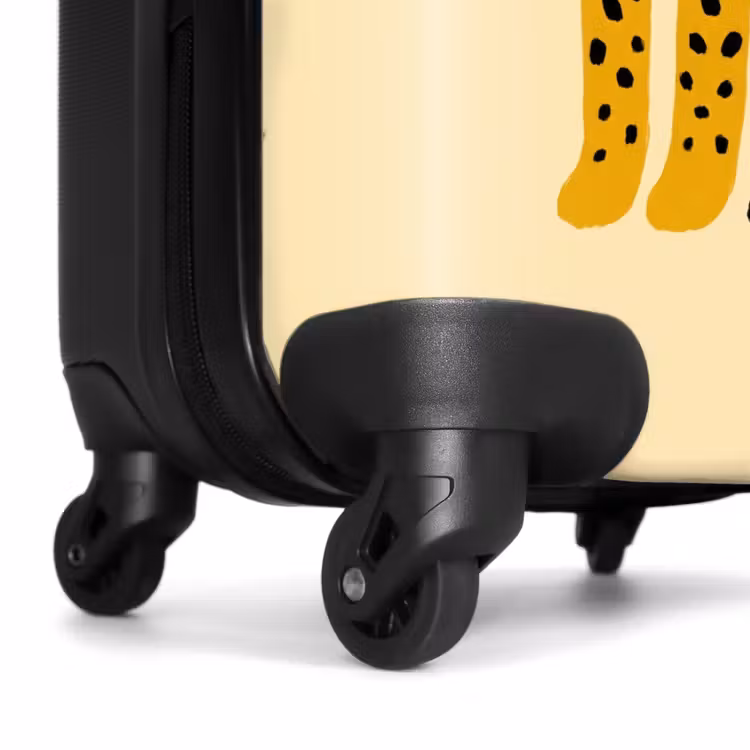 Koffer - Tiere – Gepard – Blumen – Modern – Gelb - Dieren - Jachtluipaard - Bloemen - Modern - Geel NBS - Handbagage koffer - Vrouwen middel