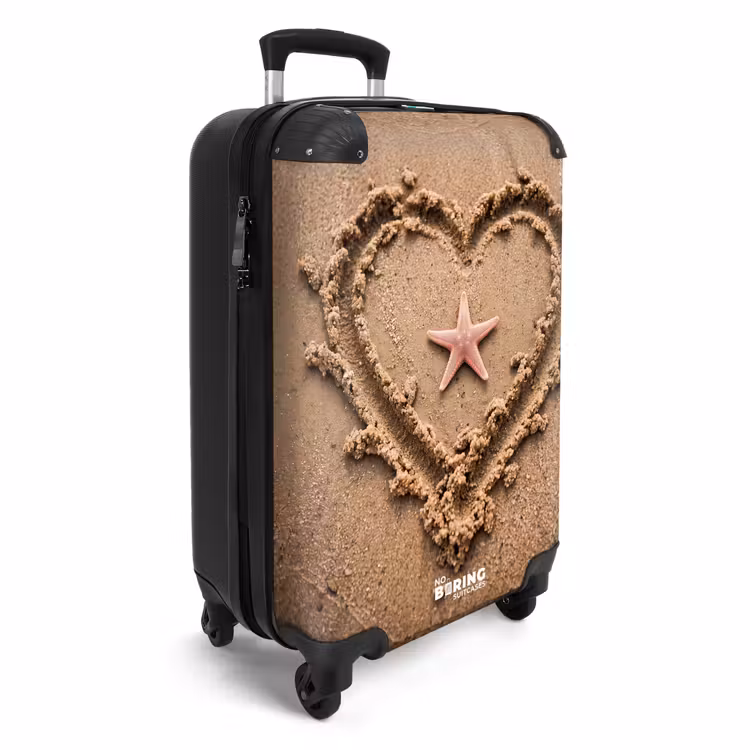 Koffer - Tiere – Herz – Strand – Sand – Rosa - Dieren - Hart - Strand - Zand - Roze NBS - Handbagage koffer - Vrouwen middel