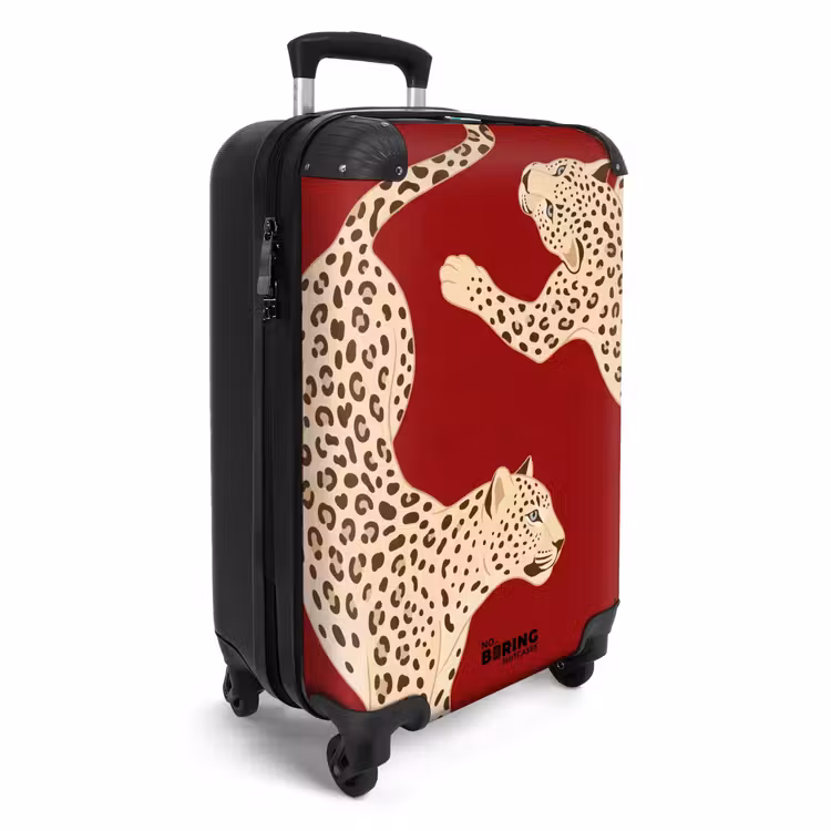Koffer - Tiere – Leopard – Abstrakt – Rot – Modern - Dieren - Luipaard - Abstract - Rood - Modern NBS - Handbagage koffer - Vrouwen middel
