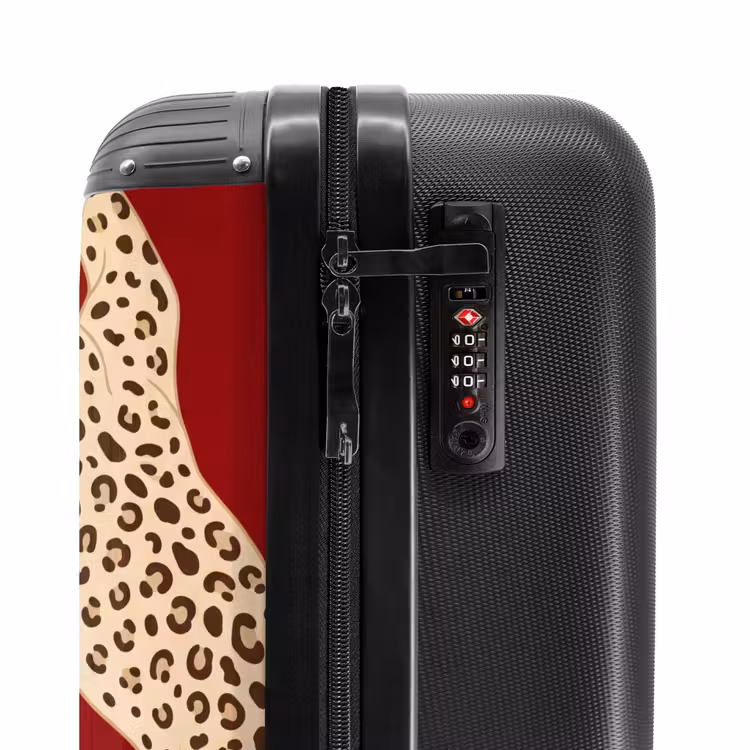 Koffer - Tiere – Leopard – Abstrakt – Rot – Modern - Dieren - Luipaard - Abstract - Rood - Modern NBS - Handbagage koffer - Vrouwen middel