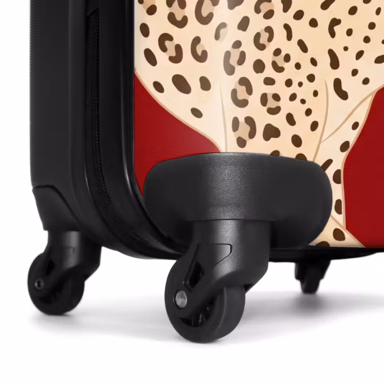Koffer - Tiere – Leopard – Abstrakt – Rot – Modern - Dieren - Luipaard - Abstract - Rood - Modern NBS - Handbagage koffer - Vrouwen middel