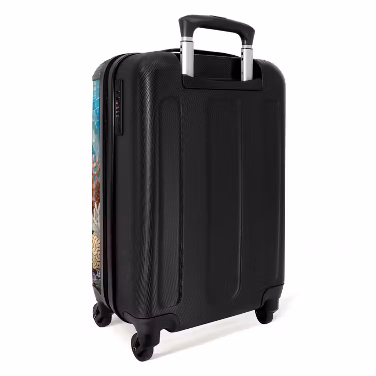 Koffer - Tiere – Mosaik – Ozean – Koralle – Blau - Dieren - Mozaïek - Oceaan - Koraal - Blauw NBS - Handbagage koffer - Volwassenen Unisex middel
