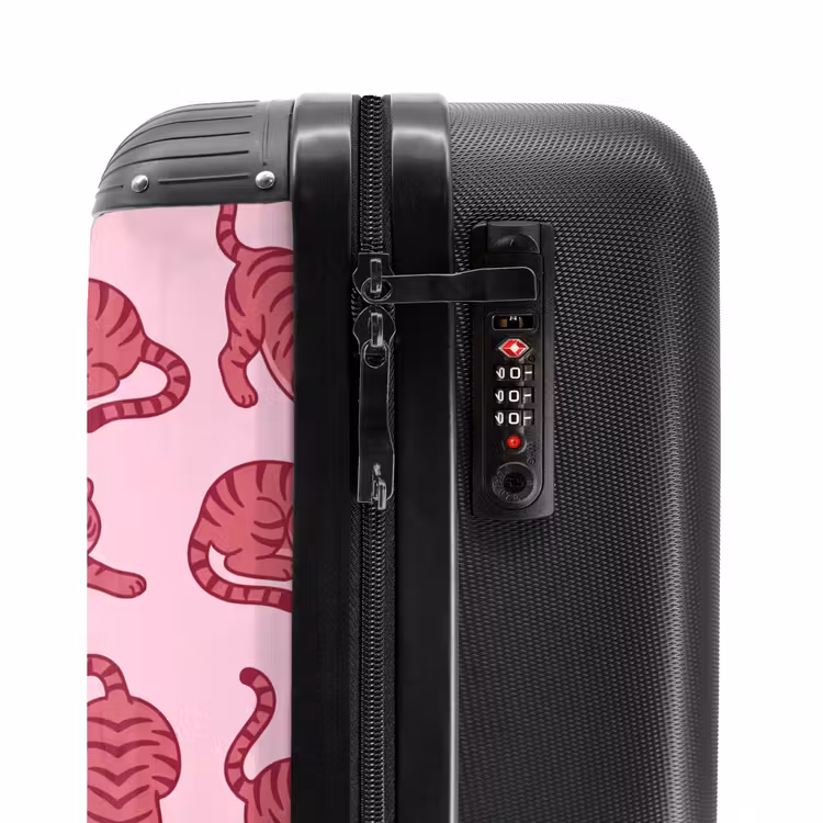 Koffer - Tiere – Muster – Rosa – Verspielt – Cartoon - Dieren - Patroon - Roze - Speels - Cartoon NBS - Handbagage koffer - Vrouwen middel