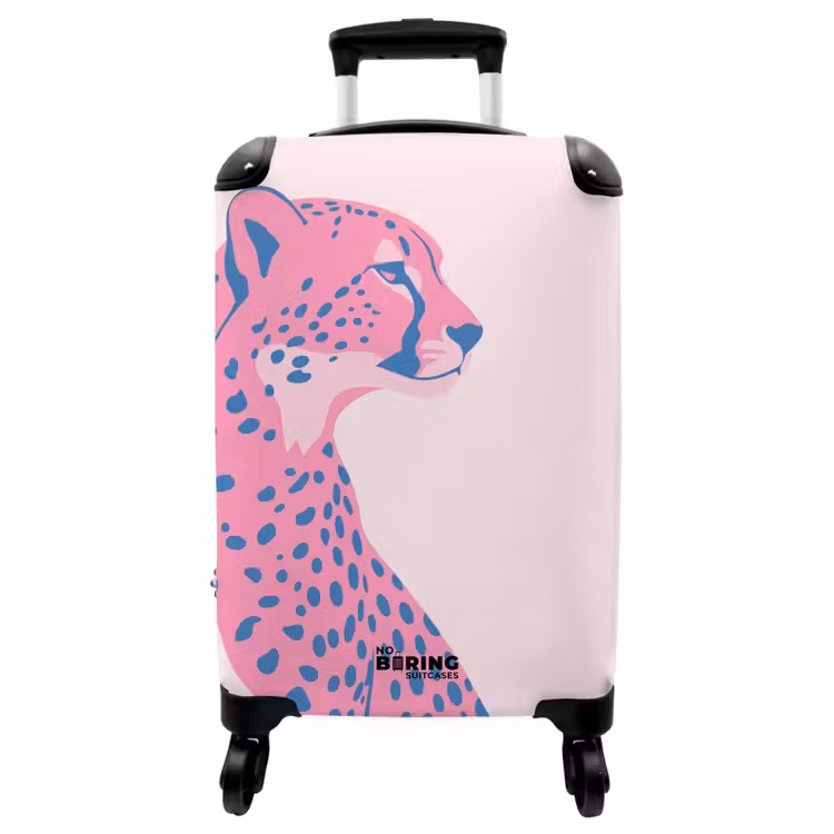 Koffer - Tiere – Profil – Zusammenfassung – Rosa – Blau - Dieren - Profiel - Abstract - Roze - Blauw NBS - Handbagage koffer - Vrouwen middel