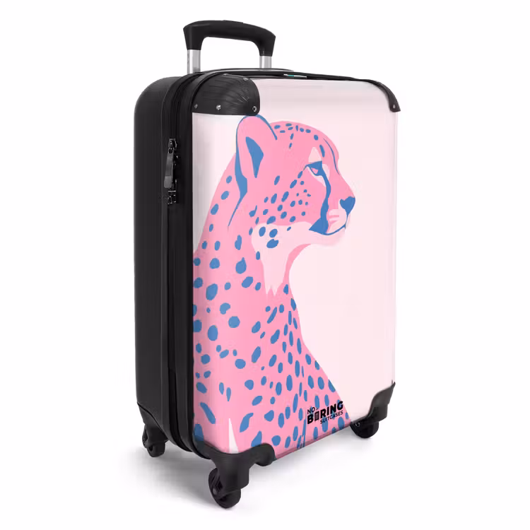 Koffer - Tiere – Profil – Zusammenfassung – Rosa – Blau - Dieren - Profiel - Abstract - Roze - Blauw NBS - Handbagage koffer - Vrouwen middel