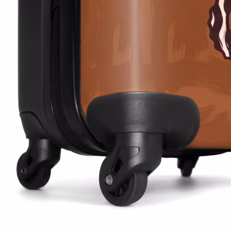 Koffer - Tiere – Seepferdchen – Abstrakt – Braun – Streifen - Dieren - Zeepaardje - Abstract - Bruin - Strepen NBS - Handbagage koffer - Vrouwen middel