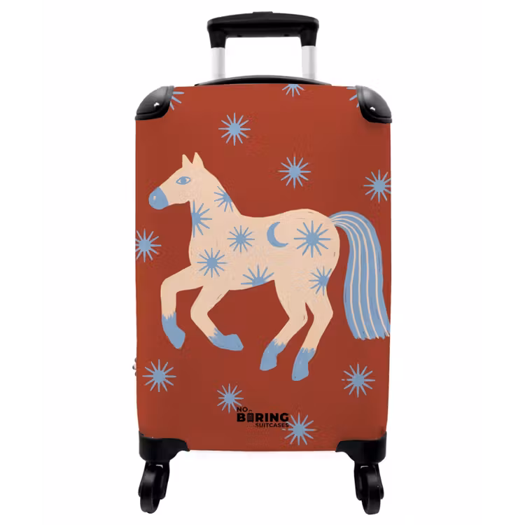 Koffer - Tiere – Sterne – Mond – Abstrakt – Rot - Dieren - Sterren - Maan - Abstract - Rood NBS - Handbagage koffer - Vrouwen middel