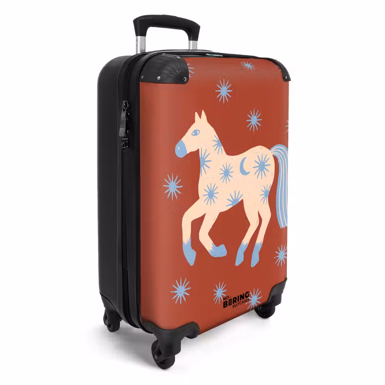 Koffer - Tiere – Sterne – Mond – Abstrakt – Rot - Dieren - Sterren - Maan - Abstract - Rood NBS - Handbagage koffer - Vrouwen middel
