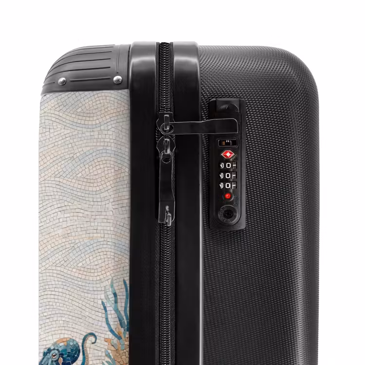 Koffer - Tiere – Unterwasser – Natur – Mosaik – Blau - Dieren - Onderwater - Natuur - Mozaïek - Blauw NBS - Handbagage koffer - Volwassenen Unisex middel