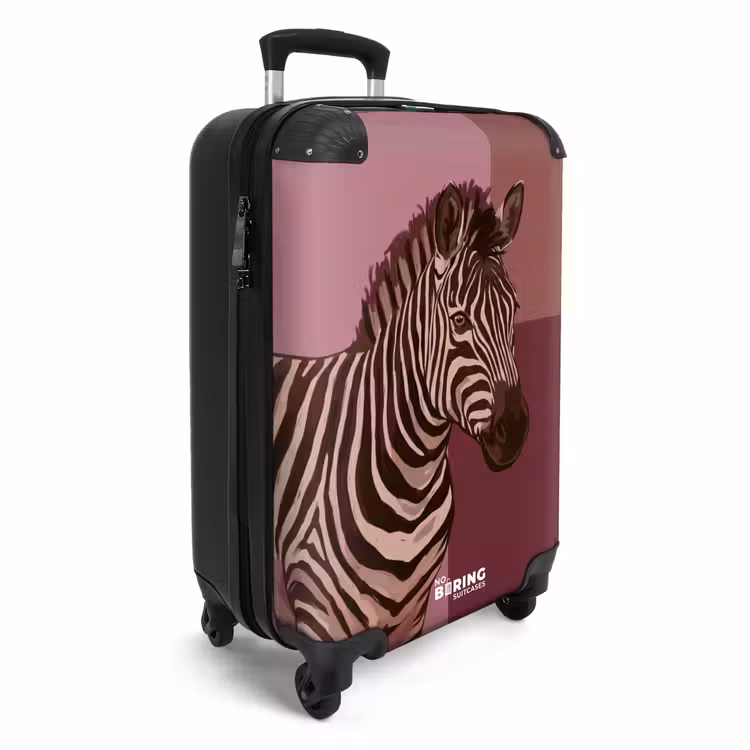 Koffer - Tiere – Zebrakopf – Tierwelt – Modern – Braun - Dieren - Zebrahoofd - Wildlife - Modern - Bruin NBS - Handbagage koffer - Vrouwen middel