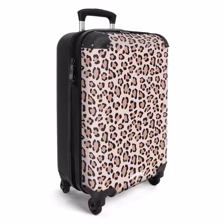 Dierlijke vlekken op lichtroze NBS - Handbagage koffer - Volwassenen Unisex middel -productfoto_3d