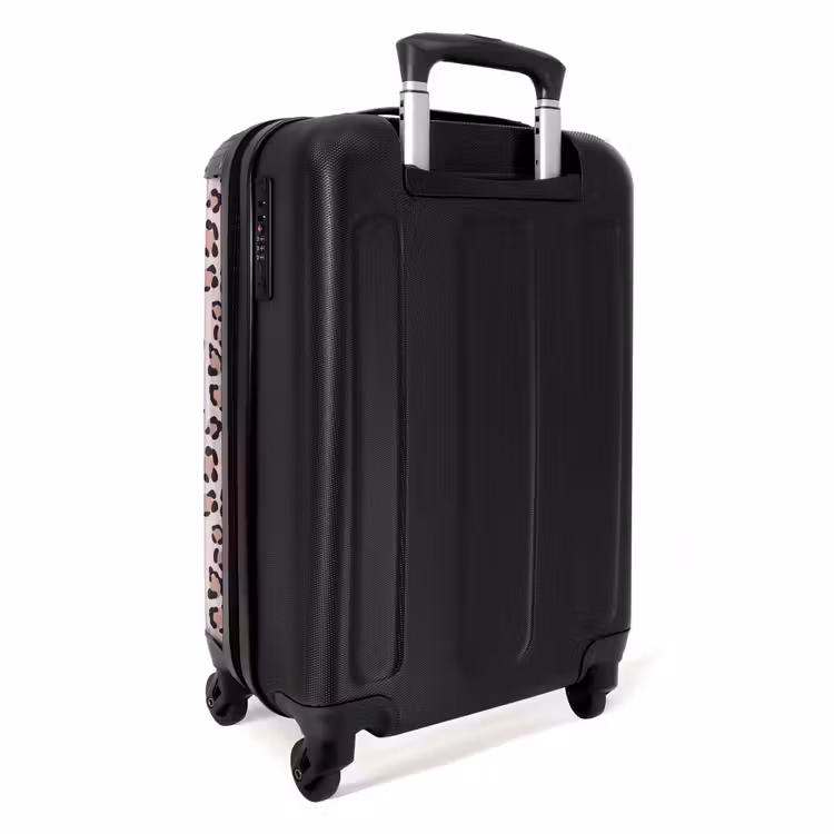 Dierlijke vlekken op lichtroze NBS - Handbagage koffer - Volwassenen Unisex middel -achterkant