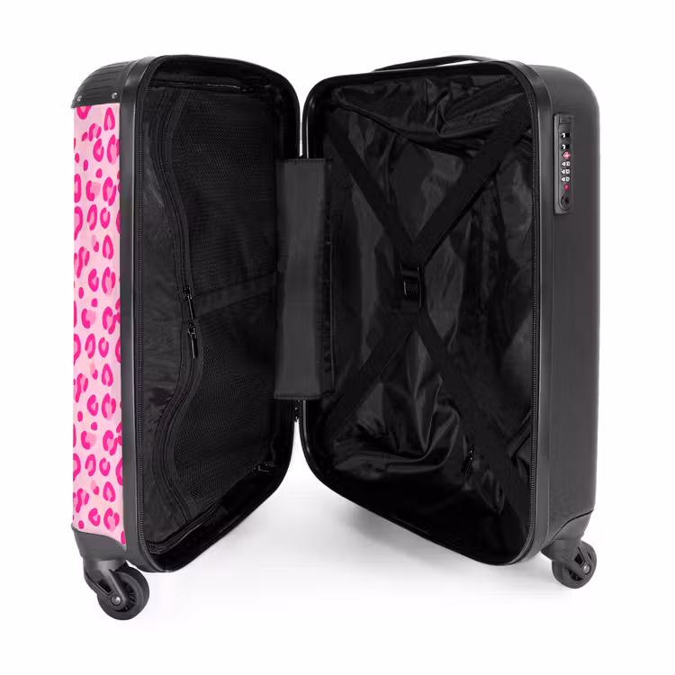 Koffer - Tiermuster – Muster – Abstrakt – Modern – Rosa - Dierenprint - Patroon - Abstract - Modern - Roze NBS - Handbagage koffer - Vrouwen middel
