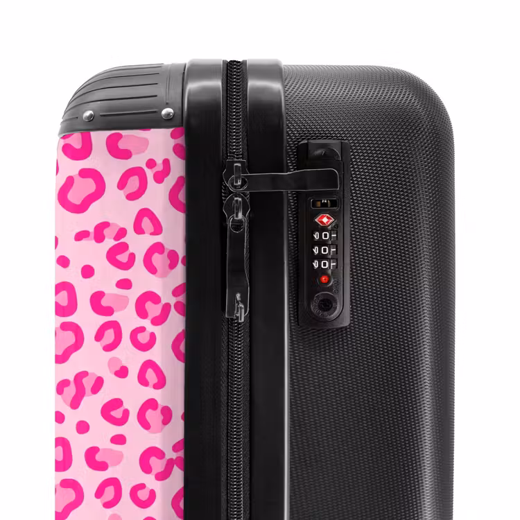 Koffer - Tiermuster – Muster – Abstrakt – Modern – Rosa - Dierenprint - Patroon - Abstract - Modern - Roze NBS - Handbagage koffer - Vrouwen middel
