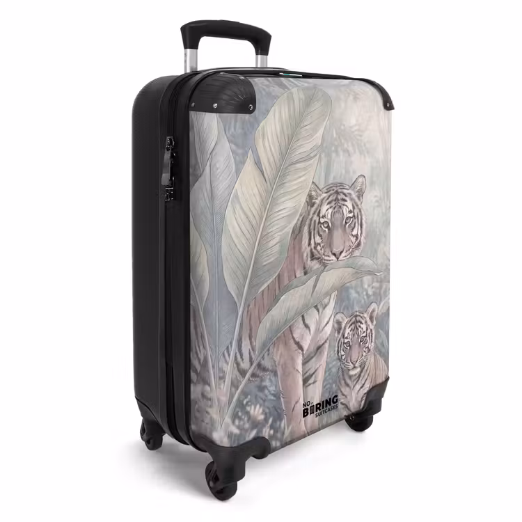 Koffer - Tiger – Jungtier – Dschungel – Illustration – Tiere - Tijger - Welp - Jungle - Illustratie - Dieren NBS - Handbagage koffer - Volwassenen Unisex middel
