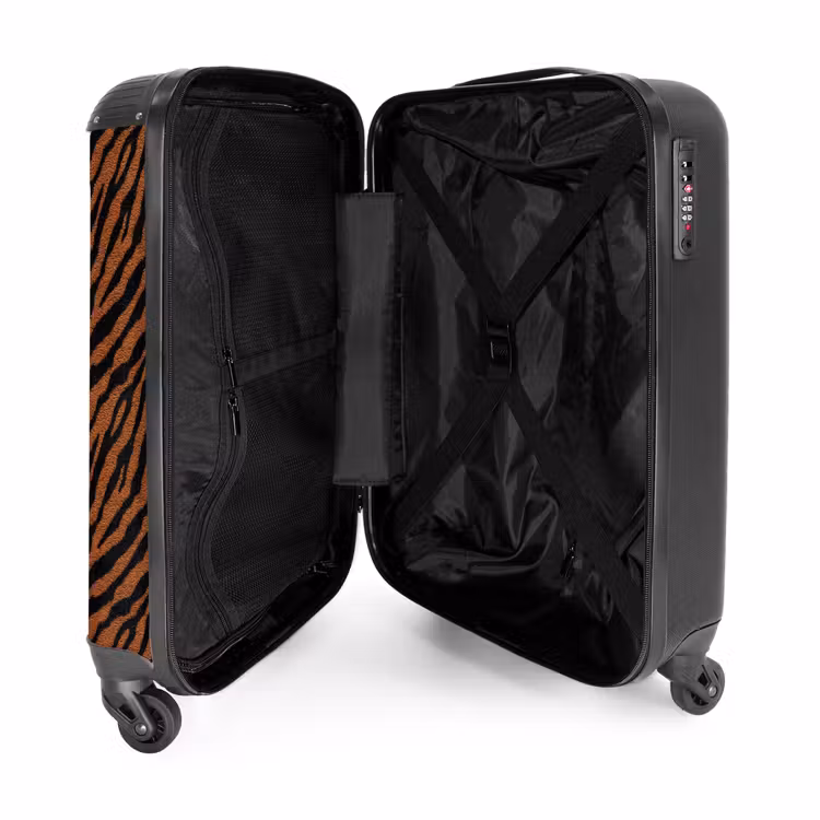 Koffer - Tiger - Mantel - Schwarz - Tijger - Vacht - Zwart NBS - Handbagage koffer - Vrouwen middel