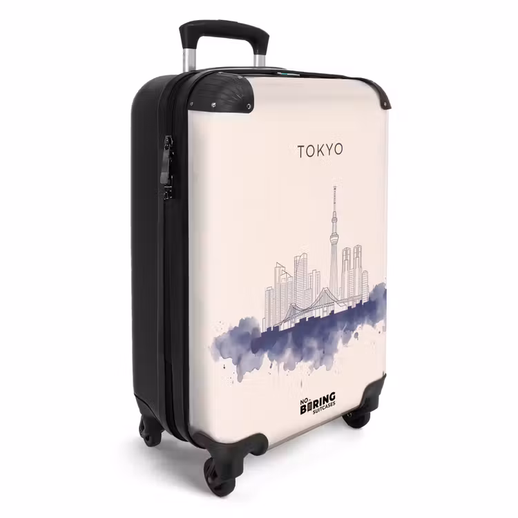Koffer - Tokio – Skyline – Stadt – Abstrakt – Blau - Tokyo - Skyline - Stad - Abstract - Blauw NBS - Handbagage koffer - Volwassenen Unisex middel