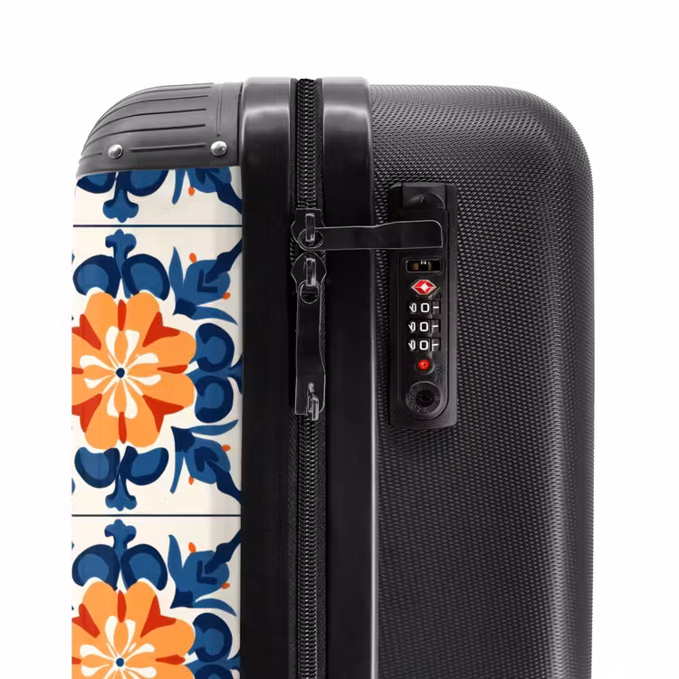 Traditioneel - Tegel - Oranje NBS - Handbagage koffer - Volwassenen Unisex middel -slot