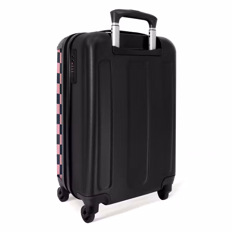 Koffer - Traditionell – Muster – Blau – Rosa - Traditioneel - Patroon - Blauw - Roze NBS - Handbagage koffer - Vrouwen middel
