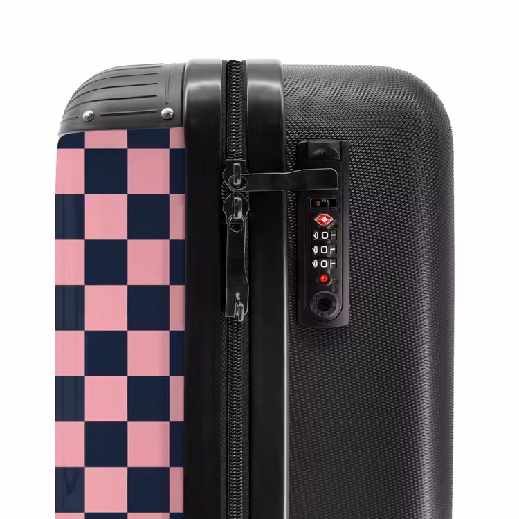 Koffer - Traditionell – Muster – Blau – Rosa - Traditioneel - Patroon - Blauw - Roze NBS - Handbagage koffer - Vrouwen middel