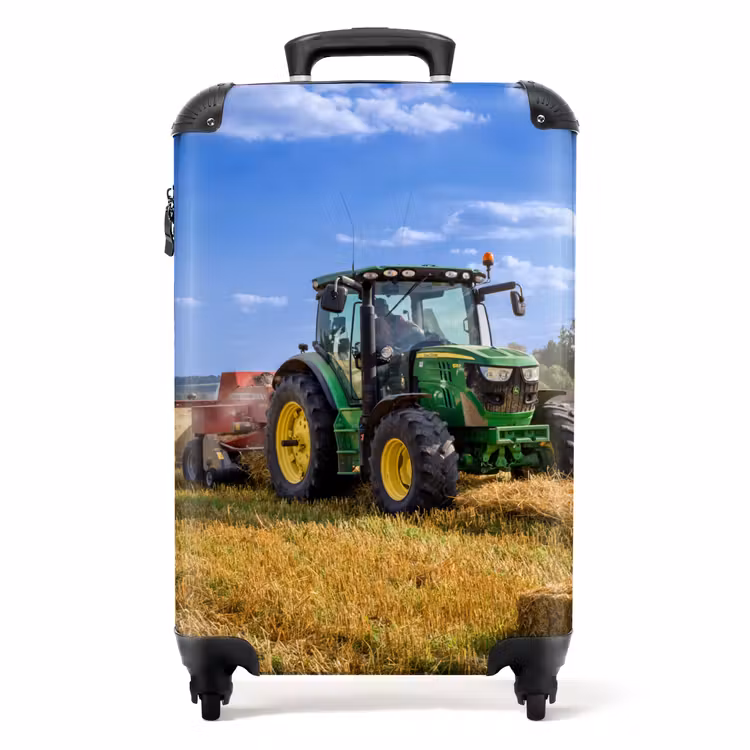 Trekker - Boerderij - Hooi - Akker - Zon - Platteland NBS - Handbagage koffer - Unisex middel -productfoto_recht