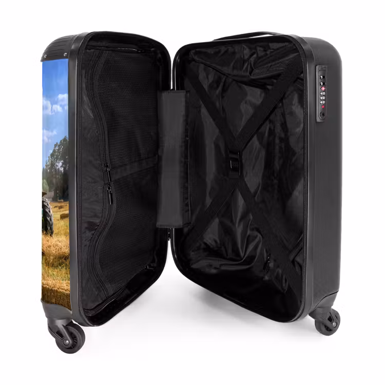 Trekker - Boerderij - Hooi - Akker - Zon - Platteland NBS - Handbagage koffer - Unisex middel -binnenkant