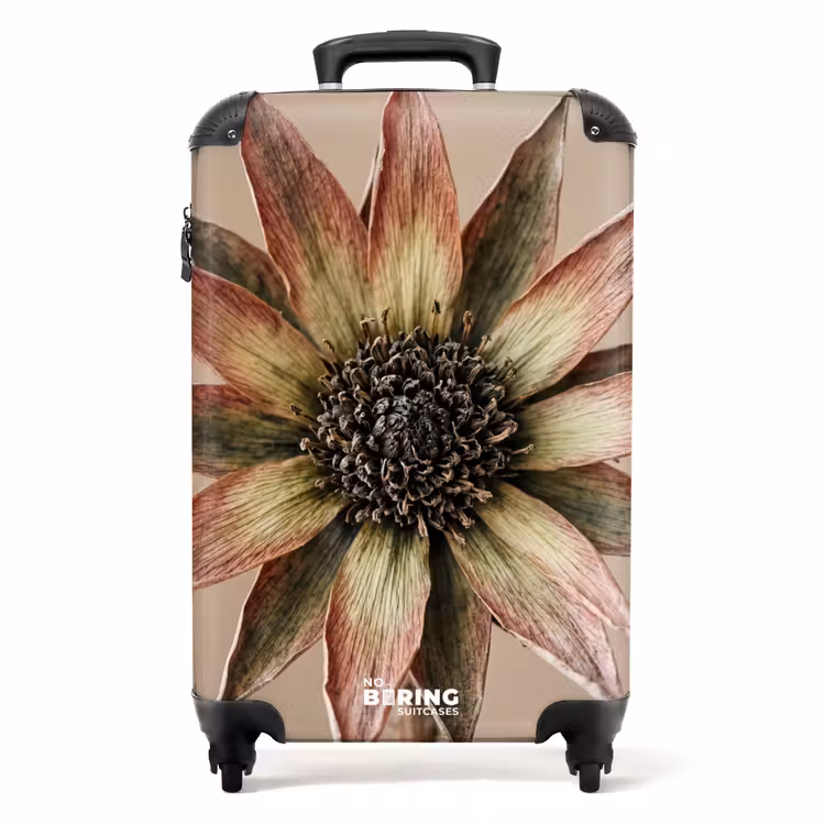 Koffer - Trockenblume – Protea – Vintage – Beige – Rustikal - Droogbloem - Protea - Vintage - Beige - Rustiek NBS - Handbagage koffer - Volwassenen Unisex middel