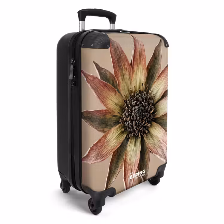 Koffer - Trockenblume – Protea – Vintage – Beige – Rustikal - Droogbloem - Protea - Vintage - Beige - Rustiek NBS - Handbagage koffer - Volwassenen Unisex middel