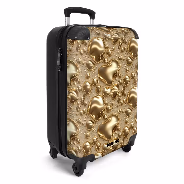Druppels - Organisch - Goud NBS - Handbagage koffer - Volwassenen Unisex middel -productfoto_3d