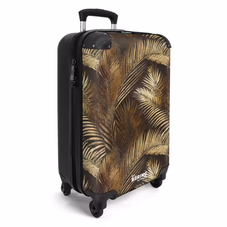 Tropisch - Bladeren - Goud NBS - Handbagage koffer - Volwassenen Unisex middel -productfoto_3d