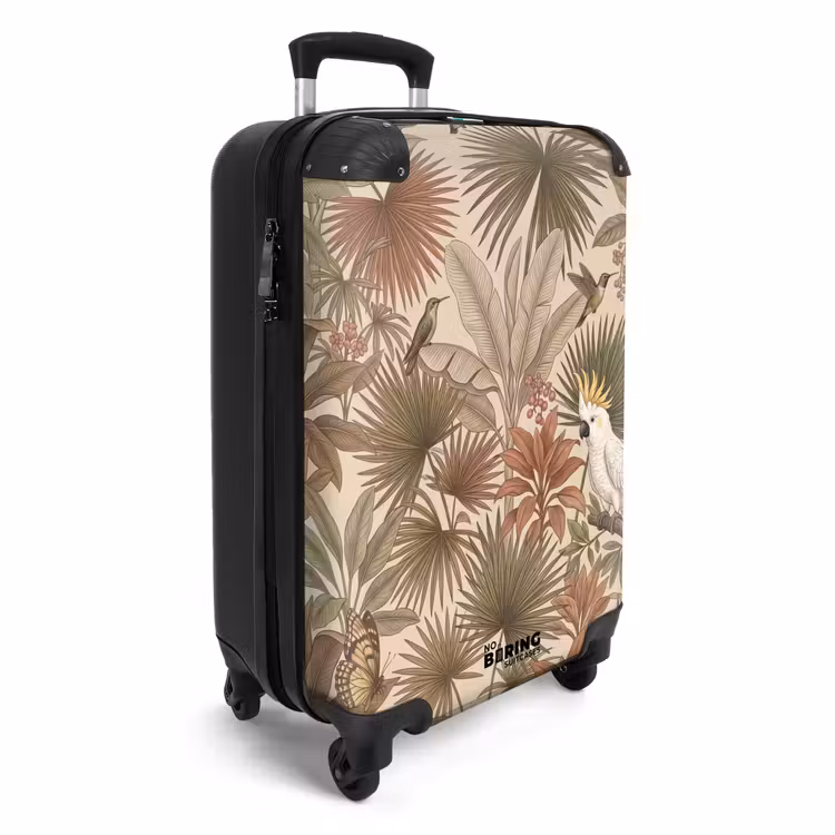 Koffer - Tropisch – Vögel – Beige - Tropisch - Vogels - Beige NBS - Handbagage koffer - Vrouwen middel