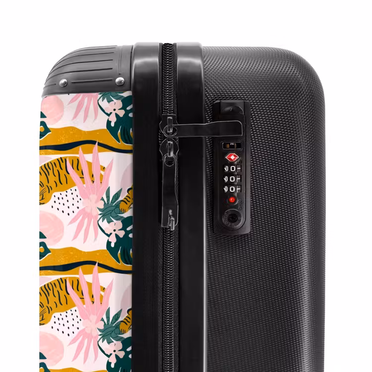 Tropisch tijgerpatroon NBS - Handbagage koffer - Volwassenen Unisex middel -slot
