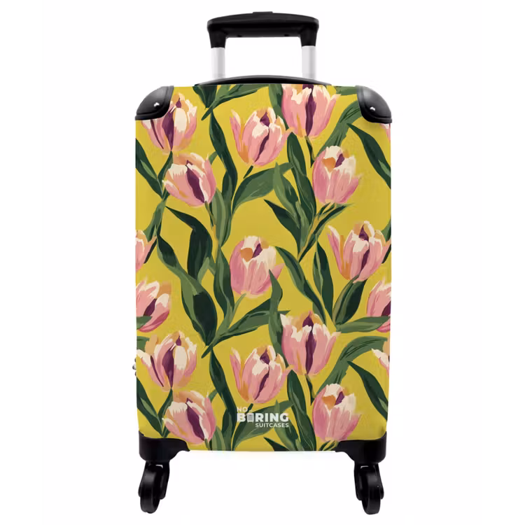 Koffer - Tulpen – Botanisch – Gelb - Tulpen - Botanisch - Geel NBS - Handbagage koffer - Vrouwen middel
