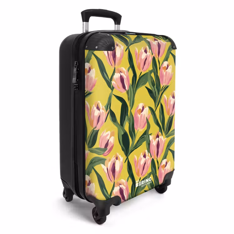 Koffer - Tulpen – Botanisch – Gelb - Tulpen - Botanisch - Geel NBS - Handbagage koffer - Vrouwen middel
