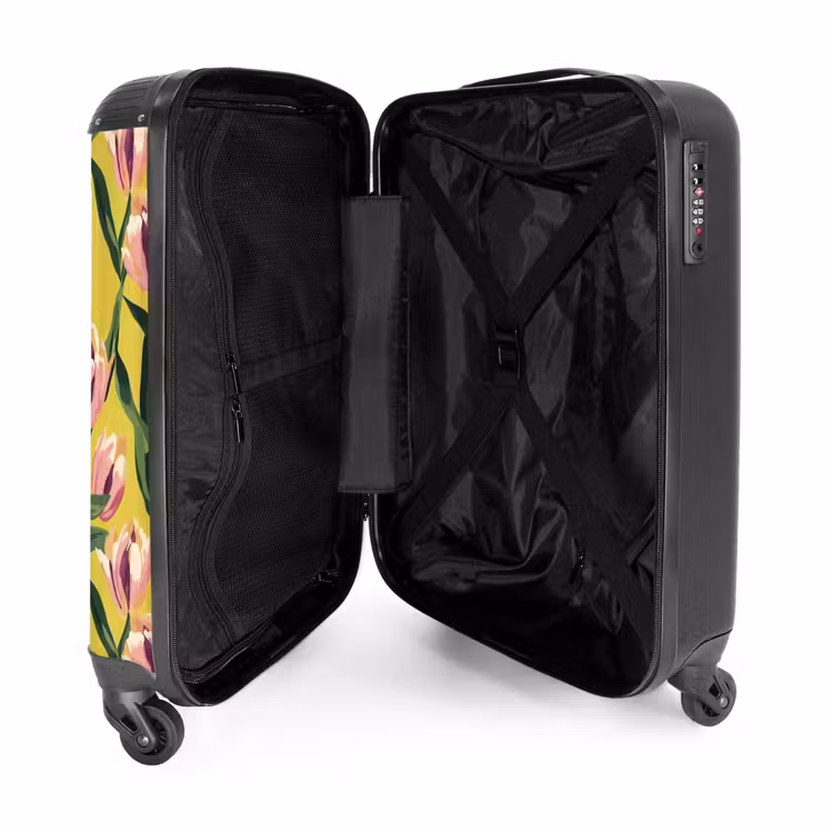 Koffer - Tulpen – Botanisch – Gelb - Tulpen - Botanisch - Geel NBS - Handbagage koffer - Vrouwen middel