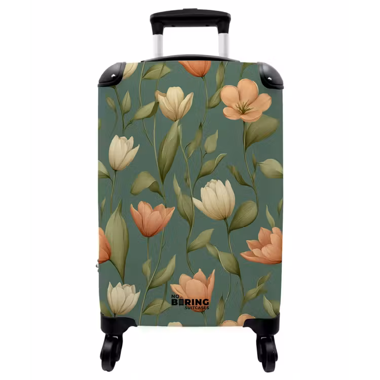 Koffer - Tulpen - Botanisch - Grün - Tulpen - Botanisch - Groen NBS - Handbagage koffer - Vrouwen middel