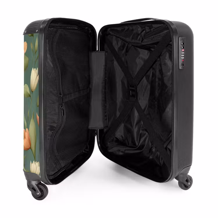 Koffer - Tulpen - Botanisch - Grün - Tulpen - Botanisch - Groen NBS - Handbagage koffer - Vrouwen middel