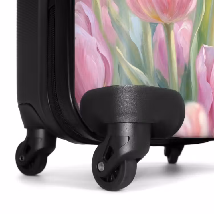 Koffer - Tulpen – Feld – Frühling – Rosa - Tulpen - Veld - Lente - Roze NBS - Handbagage koffer - Vrouwen middel