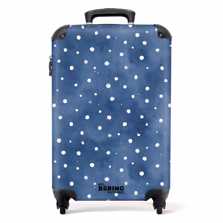 Stippen patroon blauw NBS - Handbagage koffer - Kinderen Unisex middel -productfoto_recht