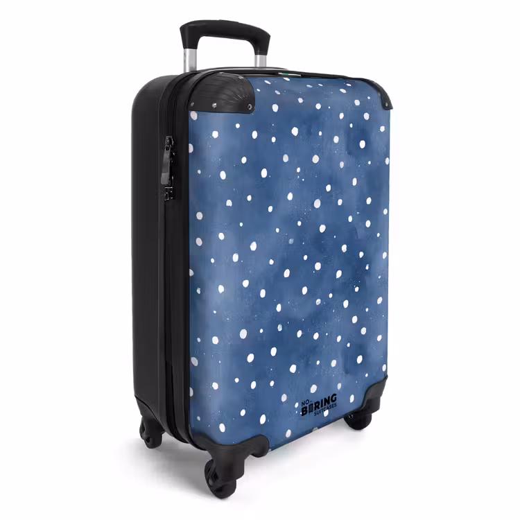 Stippen patroon blauw NBS - Handbagage koffer - Kinderen Unisex middel -productfoto_3d