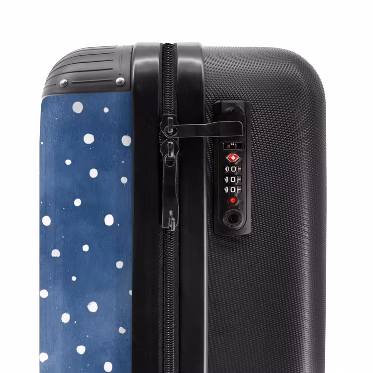 Stippen patroon blauw NBS - Handbagage koffer - Kinderen Unisex middel -slot