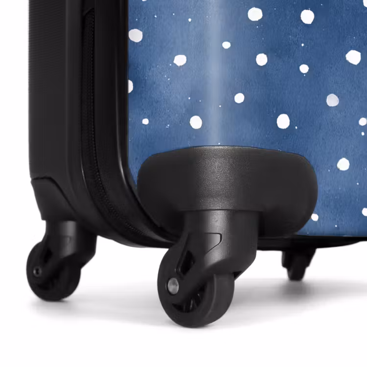 Stippen patroon blauw NBS - Handbagage koffer - Kinderen Unisex middel -wiel
