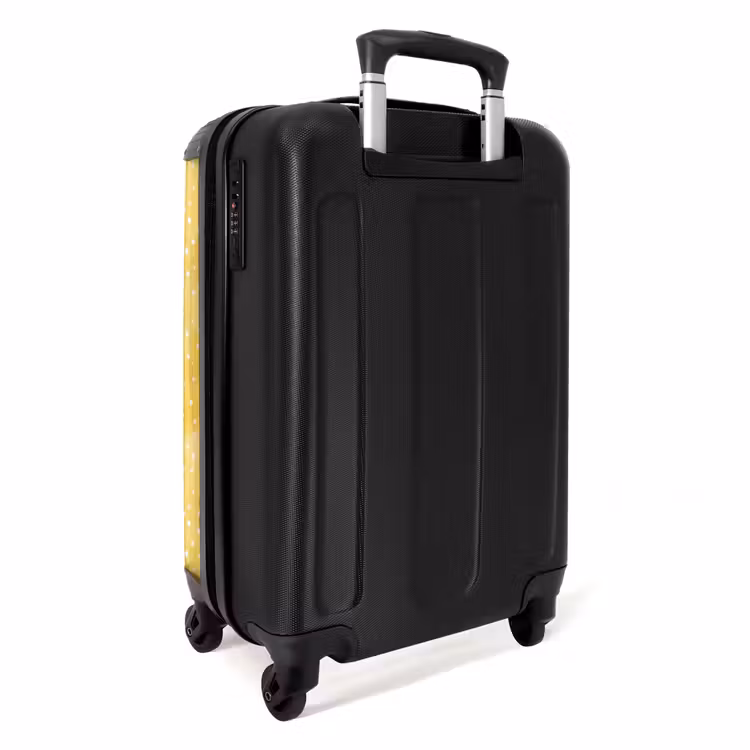 Stippen patroon geel NBS - Handbagage koffer - Kinderen Unisex middel -achterkant