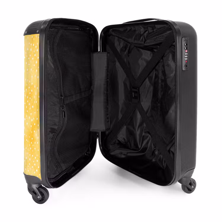 Stippen patroon geel NBS - Handbagage koffer - Kinderen Unisex middel -binnenkant