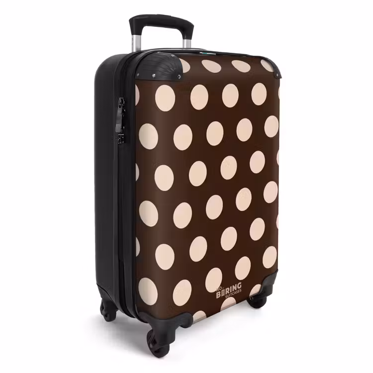 Stippen patroon in verschillende tinten bruin NBS - Handbagage koffer - Unisex middel -productfoto_3d