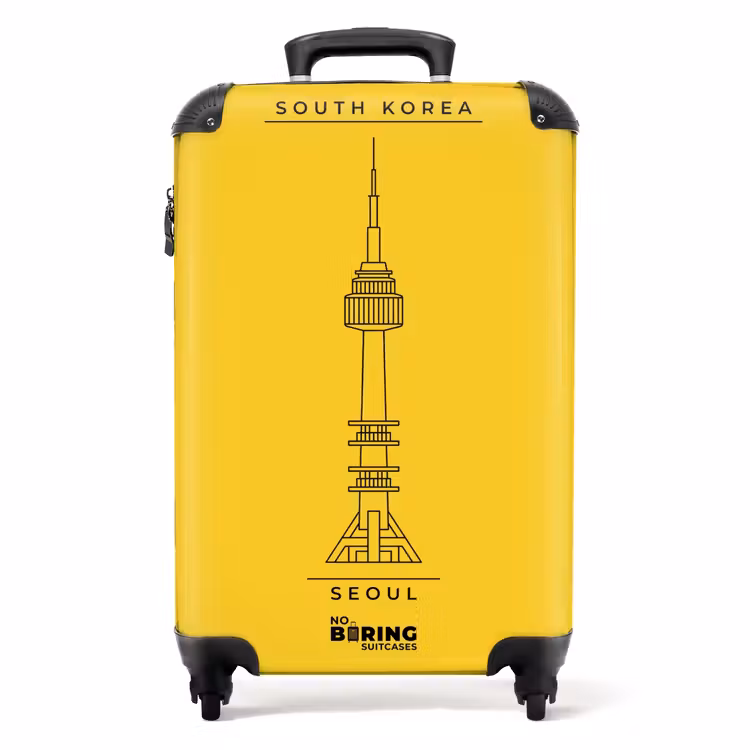 Koffer - Turm – Seoul – Architektur – Minimalistisch – Gelb - Toren - Seoul - Architectuur - Minimalistisch - Geel NBS - Handbagage koffer - Volwassenen Unisex middel