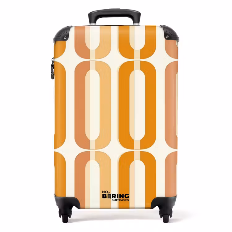 U-vorm - Retro - Oranje NBS - Handbagage koffer - Volwassenen Unisex middel -productfoto_recht