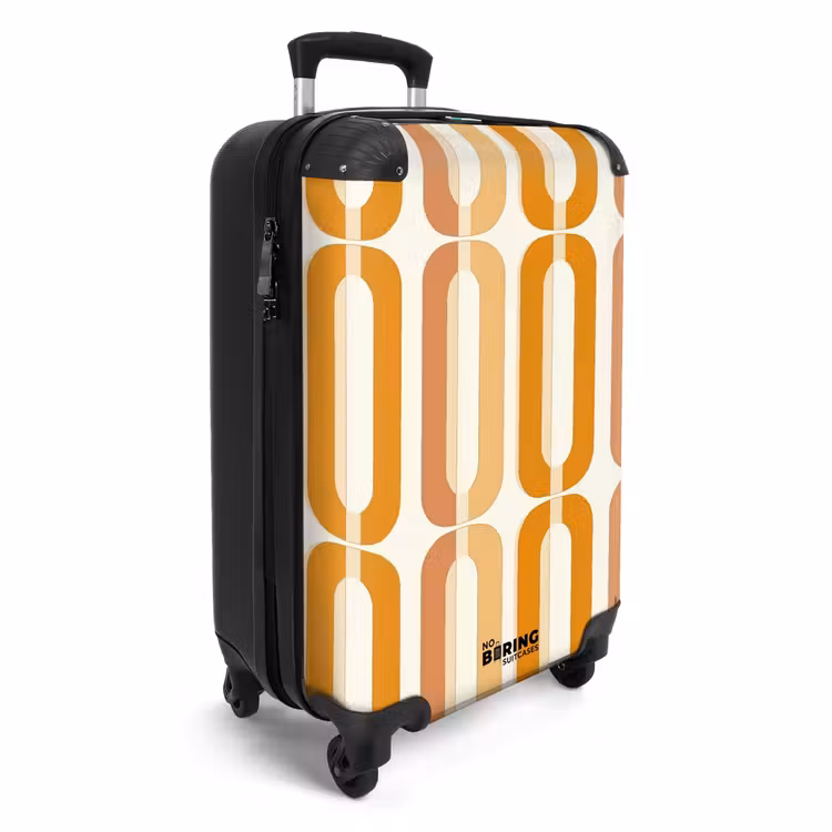U-vorm - Retro - Oranje NBS - Handbagage koffer - Volwassenen Unisex middel -productfoto_3d
