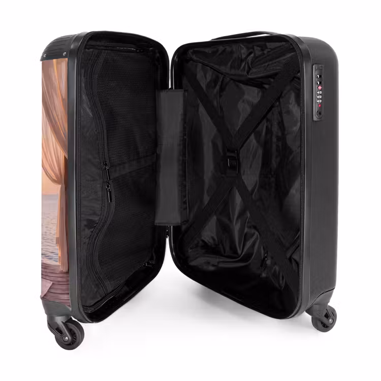 Koffer - Überdachung – Meer – Sonnenuntergang – Urlaub – Ruhe - Overkapping - Zee - Zonsondergang - Vakantie - Rust NBS - Handbagage koffer - Vrouwen middel