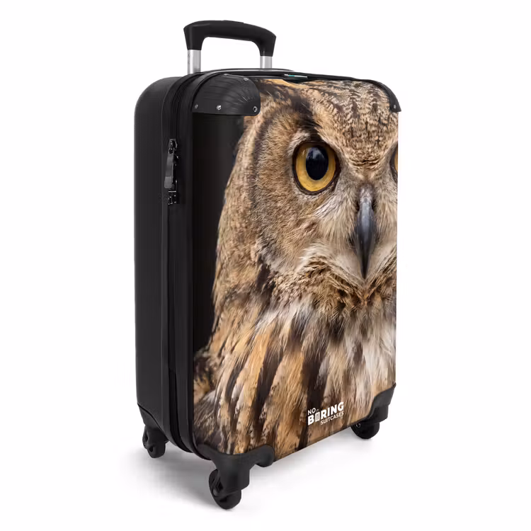Koffer - Uhu – Eule – Porträt – Braun - Oehoe - Uil - Portret - Bruin NBS - Handbagage koffer - Volwassenen Unisex middel